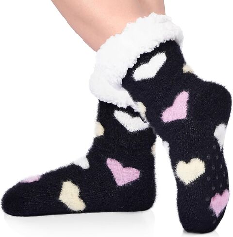 Moon Wood Slipper Socks Cozy Fuzzy Socks for Women Non Slip Cabin Socks Fluffy Warm Winter Socks Home Socks in Kuwait