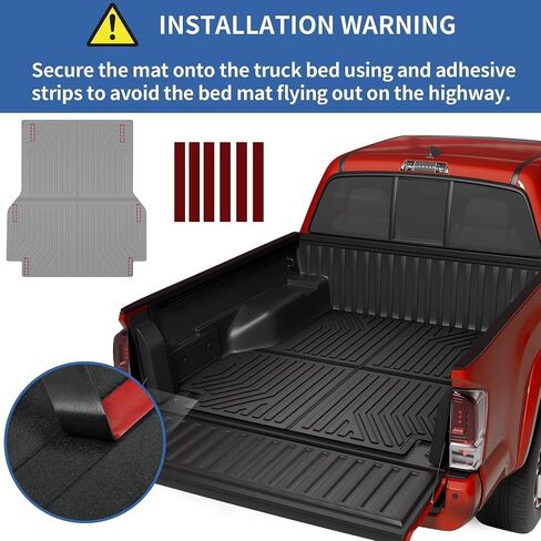 OEDRO Truck Bed Mat Fit for 2019-2024 Chevy Silverado 1500 GMC Sierra 1500 5.8FT, All Weather TPE Cargo Liner, Chevy Silverado/Sierra 1500 Accessories Heavy Duty Pickup Rear Trunk Mat, Black in Saudi Arabia