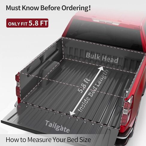 OEDRO Truck Bed Mat Fit for 2019-2024 Chevy Silverado 1500 GMC Sierra 1500 5.8FT, All Weather TPE Cargo Liner, Chevy Silverado/Sierra 1500 Accessories Heavy Duty Pickup Rear Trunk Mat, Black in Saudi Arabia