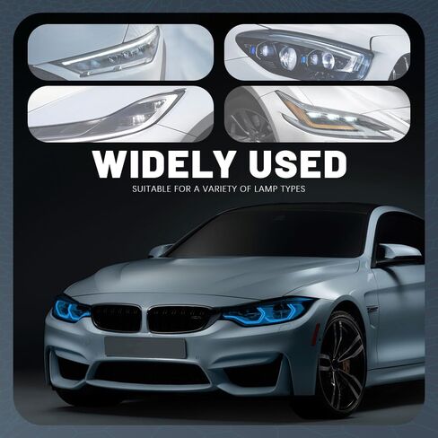 12×48 Inches Car Light Tint Film, Light Self-Adhesive Tint Film, Auto Taillight Vinyl Wrap Film, Car Accessories Light Headlight Cover Protection Film Universal for Vehicles (Dark Black) in Kuwait