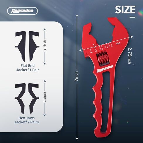 3AN-12AN Adjustable Wrench, AN Fitting Tool, Hose Fitting Adapters Spanner, Lightweight Aluminum Wrench, Blue (With Special Designed Jackets) in Saudi Arabia