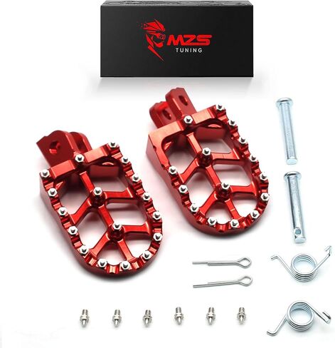 أوتاد قدم الدراجة النارية MZS، دواسة مسند للقدمين أمامية موتوكروس Footpeg MX بتحكم رقمي بالكمبيوتر باللون الأحمر متوافق مع GROM MSX125 2014-2024 | القرد 2019-2024 in Saudi Arabia