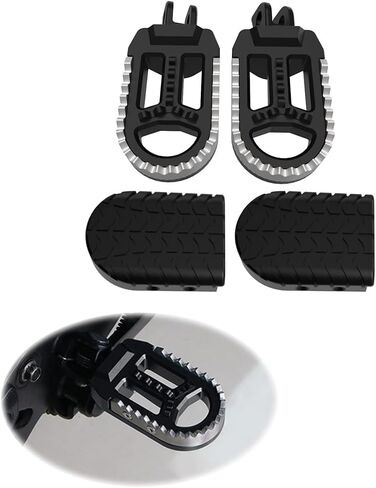Xitomer Stainless + Rubber Motorcycle Motorcycle Dirt bike Wide Foot Pegs, Fit for KLR650 1987-2018, KLR650 2024 2023 2022-2024, Motorcycle Footrest Bike Wide Fat Foot Pegs (Black,Standard) in Saudi Arabia