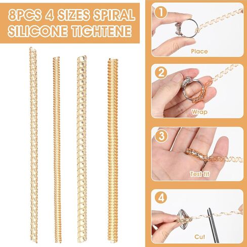 33 Pcs Ring Size Adjuster Transparent Invisible Adapter Kit with Silverware Polishing Cloth Ring Spacer Measuring Ruler Tightener Fits for Loose Rings Wide Rings Women Men in Saudi Arabia