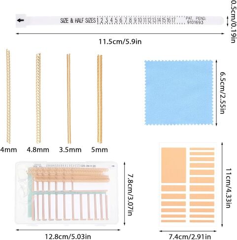 33 Pcs Ring Size Adjuster Transparent Invisible Adapter Kit with Silverware Polishing Cloth Ring Spacer Measuring Ruler Tightener Fits for Loose Rings Wide Rings Women Men in Saudi Arabia