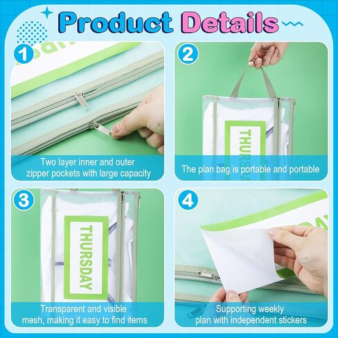 7 عبوات من مكعبات التعبئة للأطفال والرضع في أيام الأسبوع، مكعبات تعبئة مع ملصقات، حقيبة تخزين شفافة بسحّاب لسفر الأطفال in Kuwait