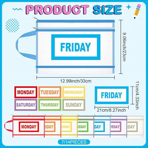 7 عبوات من مكعبات التعبئة للأطفال والرضع في أيام الأسبوع، مكعبات تعبئة مع ملصقات، حقيبة تخزين شفافة بسحّاب لسفر الأطفال in Kuwait
