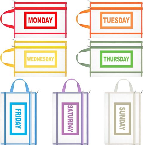 7 عبوات من مكعبات التعبئة للأطفال والرضع في أيام الأسبوع، مكعبات تعبئة مع ملصقات، حقيبة تخزين شفافة بسحّاب لسفر الأطفال in Kuwait