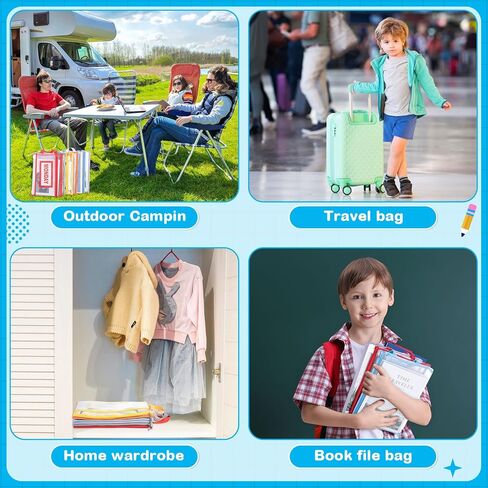 7 عبوات من مكعبات التعبئة للأطفال والرضع في أيام الأسبوع، مكعبات تعبئة مع ملصقات، حقيبة تخزين شفافة بسحّاب لسفر الأطفال in Kuwait