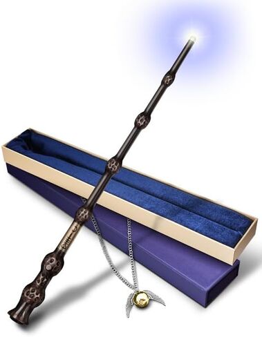 Natem Wizard Wand, Witches Cosplay Magic Wands, Wands Collection Christmas Halloween Props Party Supplies, Necklace Included (Wise) in Saudi Arabia