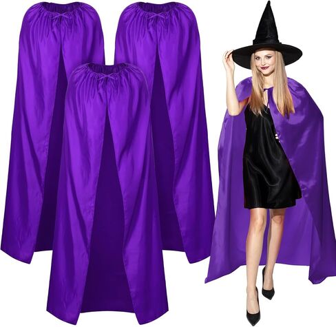 Hercicy 3 حزمه الأرجواني هالوين الساحرات الرؤوس للبالغين الساحرات معالج عباءات هالوين مصاصي الدماء أزياء للنساء الرجال هالوين تاثيري اللباس كرنفال حزب الديكور in Kuwait