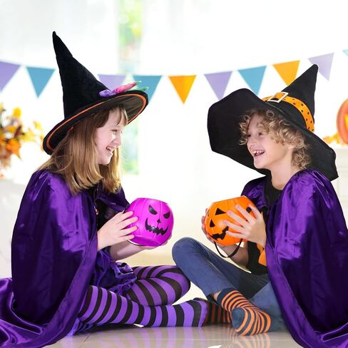 Hercicy 3 حزمه الأرجواني هالوين الساحرات الرؤوس للبالغين الساحرات معالج عباءات هالوين مصاصي الدماء أزياء للنساء الرجال هالوين تاثيري اللباس كرنفال حزب الديكور in Kuwait