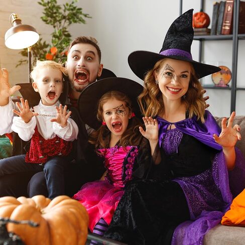 Hercicy 3 حزمه الأرجواني هالوين الساحرات الرؤوس للبالغين الساحرات معالج عباءات هالوين مصاصي الدماء أزياء للنساء الرجال هالوين تاثيري اللباس كرنفال حزب الديكور in Kuwait