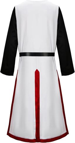 Men Crusader Tunic Templar Knight Costume Robe Medieval Renaissance Cosplay Warrior Hospitaller Surcoat Cloak Top in Saudi Arabia
