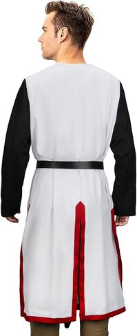 Men Crusader Tunic Templar Knight Costume Robe Medieval Renaissance Cosplay Warrior Hospitaller Surcoat Cloak Top in Saudi Arabia
