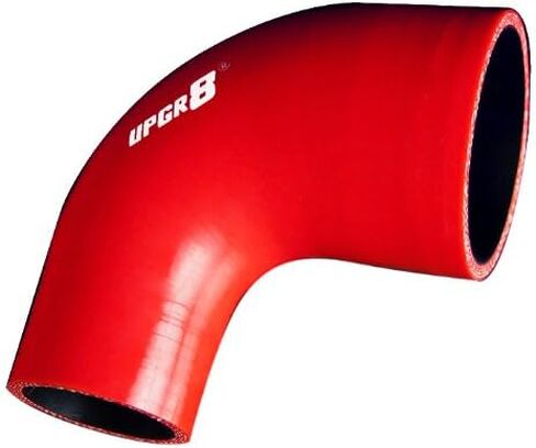 Upgr8 Universal 4-Ply High Performance 90 درجة الكوع المخفض مقرنة سيليكون خرطوم (2.0 بوصة (51 مم) إلى 3.0 بوصة (76 مم)، أحمر) in Kuwait