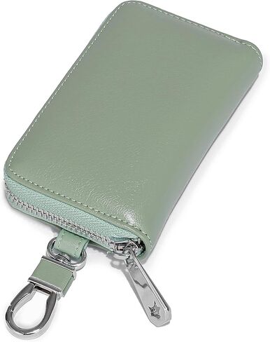 حافظة مفاتيح السيارة من الجلد الطبيعي، حقيبة محفظة للعملات المعدنية للجنسين مع خطاف معدني in Kuwait