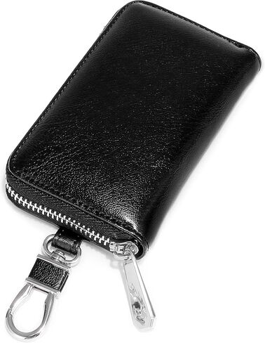 Genuine Leather Car Key Case, Unisex Keychain Wallet Coin Purse Bag with Metal Hook in Saudi Arabia