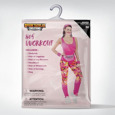 Spooktacular Creations Women 80s Workout Outfit, Halloween 80s Costumes for Adults 80s Accessories Halloween Costumes Cosplay in Saudi Arabia