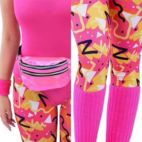 Spooktacular Creations Women 80s Workout Outfit, Halloween 80s Costumes for Adults 80s Accessories Halloween Costumes Cosplay in Saudi Arabia