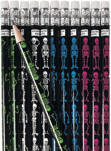 Fun Express Skeleton Pencils for Halloween (bulk set of 24) Halloween Party Supplies in Saudi Arabia