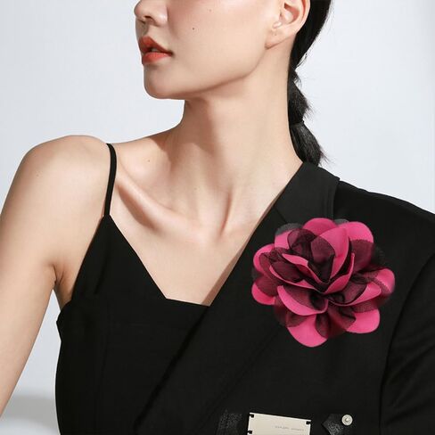 5.5’’ Extra Large Flower Brooch Pin Dainty Fabric Camellia Elegant Silk Satin Oversized Brooches Dance Wedding Party Corsage Banquet Dress Suit Ceremony Clothes Handmade Big Boutonniere Accessories Jewelry Gifts for Women Ladies Girls in Saudi Arabia