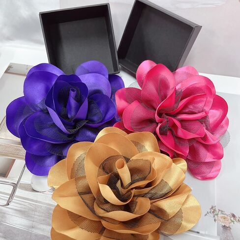 5.5’’ Extra Large Flower Brooch Pin Dainty Fabric Camellia Elegant Silk Satin Oversized Brooches Dance Wedding Party Corsage Banquet Dress Suit Ceremony Clothes Handmade Big Boutonniere Accessories Jewelry Gifts for Women Ladies Girls in Saudi Arabia