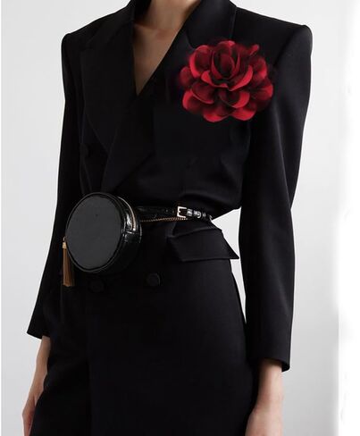 5.5’’ Extra Large Flower Brooch Pin Dainty Fabric Camellia Elegant Silk Satin Oversized Brooches Dance Wedding Party Corsage Banquet Dress Suit Ceremony Clothes Handmade Big Boutonniere Accessories Jewelry Gifts for Women Ladies Girls in Saudi Arabia