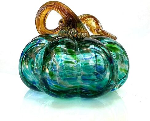 Crystal Pumpkin Figurines Glass Pumpkins for Paperweight Tabletop Decorative Ornament Collectible Home Decor Ornaments (Green-Small) in Kuwait