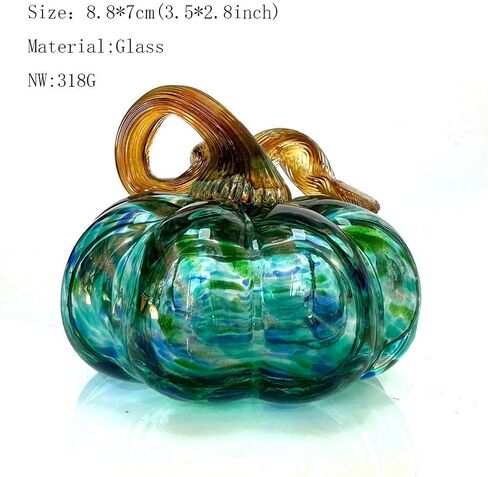 Crystal Pumpkin Figurines Glass Pumpkins for Paperweight Tabletop Decorative Ornament Collectible Home Decor Ornaments (Green-Small) in Kuwait