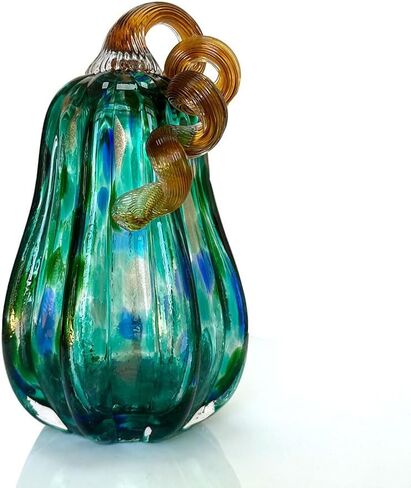 Crystal Pumpkin Figurines Glass Pumpkins for Paperweight Tabletop Decorative Ornament Collectible Home Decor Ornaments (Green-Small) in Kuwait