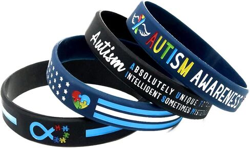 Assorted Autism Awareness Bracelets, Bulk Pack (12pcs) - Autism Gifts, Accessories and Supplies - Autism Love and Support, Autism Flag, and Autism Infinity Symbol in Kuwait
