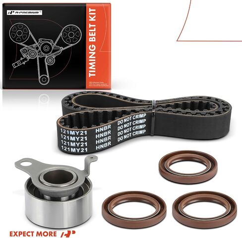 طقم حزام توقيت المحرك A-Premium متوافق مع سيارات Toyota & Geo - Corolla 1993-1997، Celica 1994-1997، Prizm 1993-1997 - DOHC 1.8L in Saudi Arabia