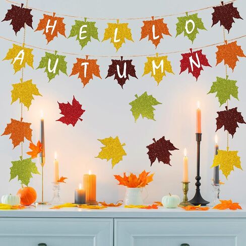 Seajan 200 Pcs Paper Leaves Fall Leaf Cutouts for Craft Bulk Thanksgiving Autumn Leaves Cutout Decor Fall Bulletin Board Decorations Pumpkin Cutouts with 400 Pcs Glue Point Dots for DIY Craft in Saudi Arabia