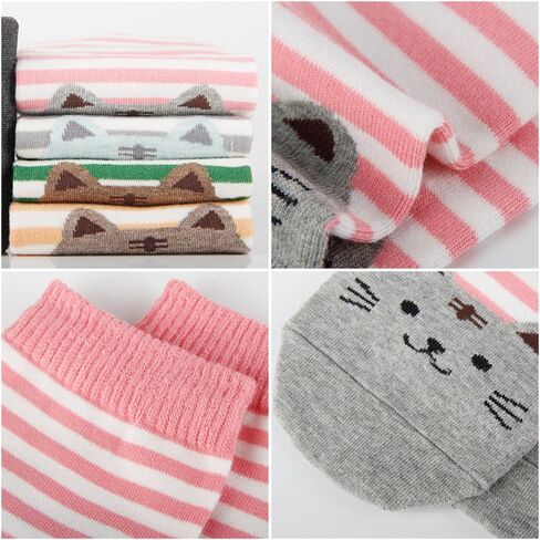 Womens Crew Socks-5 Pairs Colored Soft Thin Cotton Socks Cute Casual Athletic Neutral Ankle Socks in Saudi Arabia
