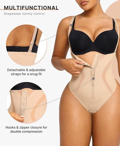 SHAPELLX Shapewear Tummy Control Womens High Waist Body Shaper Thong Butt Lifting Shapewear Bodysuit Colombianas in Saudi Arabia