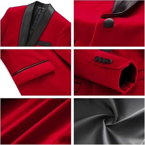 Lamgool بدلة سهرة مخملية للأولاد من 4 قطع طقم ملابس رسمية للأطفال بقصة ضيقة مع سترة حمراء وقميص وربطة عنق وبنطلون لحفلات الزفاف مقاس 4T in Kuwait