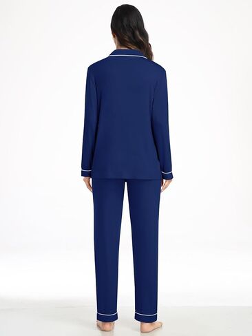 Womens Modal Button Up Pajamas 2 Piece Long Sleeve Comfy Pjs Sleepwear Soft Pajama Lounge Set Loungewear S-3XL in Kuwait