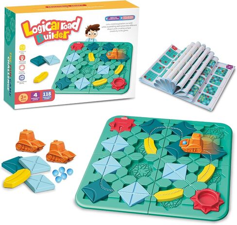 STEM Board Games - Logical Road Builder Brain Teasers Puzzles Toys for Kids 4-8 Year Old, Family Educational Montessori Toy for Boys Girls Aged 4 5 6 7 8 Preschool Classroom Learning (50 Pcs) in Saudi Arabia