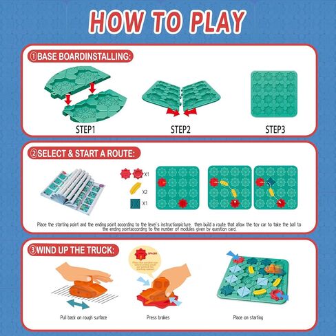 STEM Board Games - Logical Road Builder Brain Teasers Puzzles Toys for Kids 4-8 Year Old, Family Educational Montessori Toy for Boys Girls Aged 4 5 6 7 8 Preschool Classroom Learning (50 Pcs) in Saudi Arabia