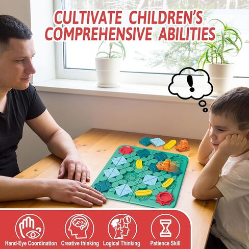 STEM Board Games - Logical Road Builder Brain Teasers Puzzles Toys for Kids 4-8 Year Old, Family Educational Montessori Toy for Boys Girls Aged 4 5 6 7 8 Preschool Classroom Learning (50 Pcs) in Saudi Arabia