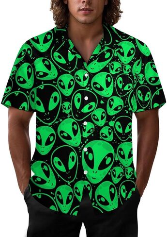 Mens Hawaiian Shirt Casual Button Down Short Sleeve Tropical Beach Holiday Aloha Party Shirt for Men Funny in Kuwait