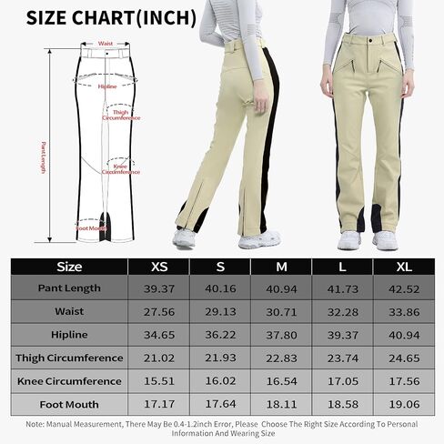 Ski Pants for Women Snow Fleece Lined Snowboard Soft Shell Slim Fit Fitted Waterproof Windproof Warm in Saudi Arabia