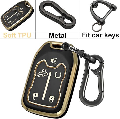 for Chevrolet Key Fob Cover with keychian,TPU Protection Key Case Compatible with GMC Silverado Suburban Tahoe Acadia Sierra Terrain Yukon (Red, 5 Button) in Saudi Arabia