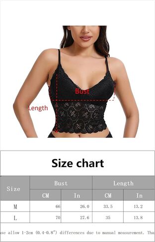 Women's Casual Lace Crochet Spaghetti Strap Cami Crop Top (US, Alpha, Large, Regular, Regular, Black) in Saudi Arabia