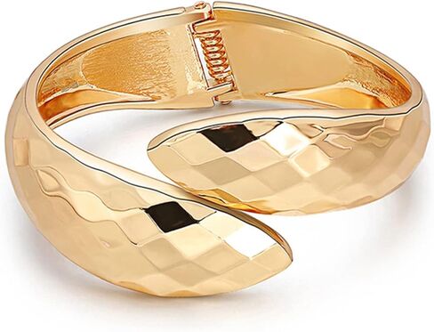Gold Cuff Bracelets for Women Trendy Chunky Gold Bangle Bracelet Open Wide Wire Bracelet Irregular Wrist Cuff Wrap Bracelet Jewelry in Saudi Arabia