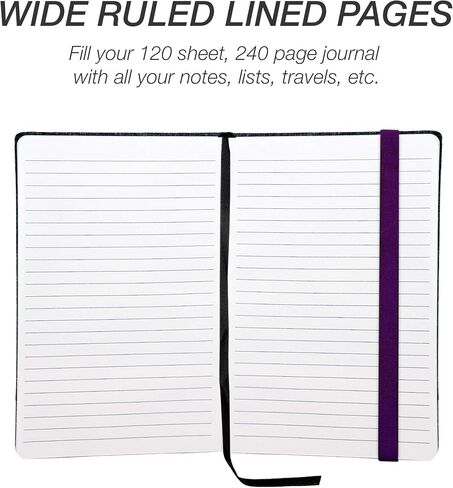 Samsill Large Hardcover Notebook, 240 Lined Notebook Pages, Black, 7.5 x 10 Inch in Saudi Arabia