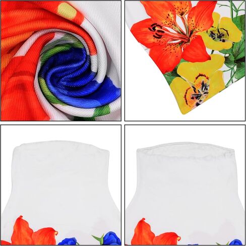 Women's Floral Tube Dress Strapless Midi Dress Flower Print Mini Dress for Women Flower Cami Dress Low Cut Bodycorn Dress in Saudi Arabia