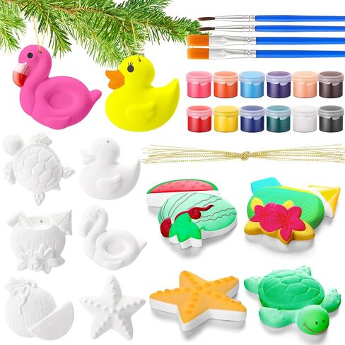 Suzile 40 Pcs DIY Painting Gifts Arts and Crafts Painting Kit Includes Paint Own Plaster Stones with Paints Brushes, Plaster Drawing Kits for Holiday DIY Activities Gifts(Donut) in Saudi Arabia