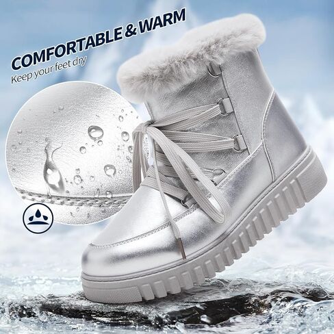 HYPOCRUTE Winter Boots for Women Fur Lined Snow Boots for Women Warm Comfortable Outdoor Ankle Boots Hiking Work Booties in Saudi Arabia